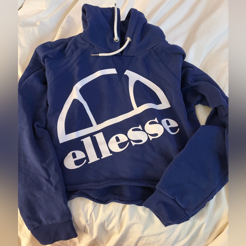 Ellesse blue Hoodie with White Drawstrings NWOT